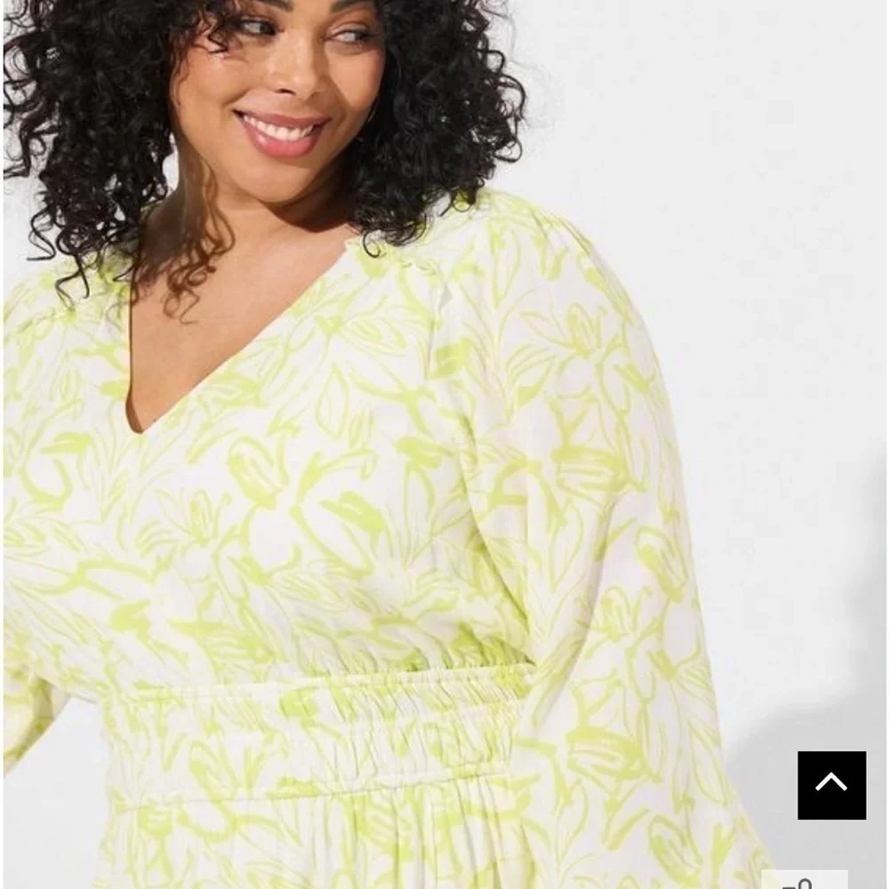 TORRID lime green and cream Mini Wash Gauze Wide Waist Skater Dress